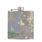 Flasques Fleurs blanches sur Arrière - plan de papier journ (Devant)