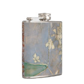 Flasques Fleurs blanches sur Arrière - plan de papier journ (Droite)