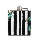Flasques Fleurs bleues et blanches élégantes avec Monogramm (Dos)