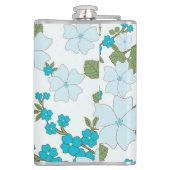 Flasques Fleurs Bleues, Motif Floral, Motif De Fleurs (Dos)