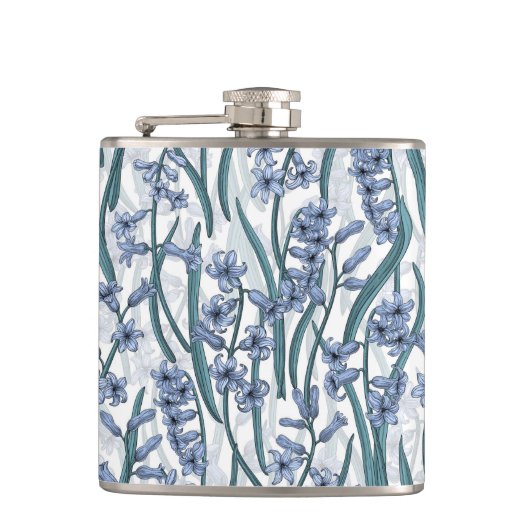 Flasques Fleurs Blue Hyacinth sur blanc (Devant)