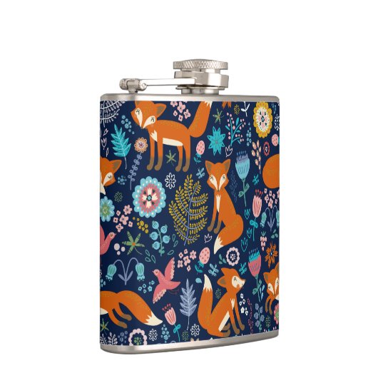 Flasques Fleurs colorées et mignonette Motif Foxes (Droite)