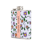 Flasques Fleurs Colorées, Fond Bleu, Orange (Gauche)