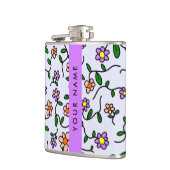 Flasques Fleurs Colorées, Fond Bleu, Violet (Gauche)