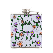 Flasques Fleurs Colorées, Fond Bleu, Violet (Dos)