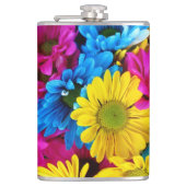 Flasques Fleurs colorées, marguerites - Rose Jaune Bleu (Devant)