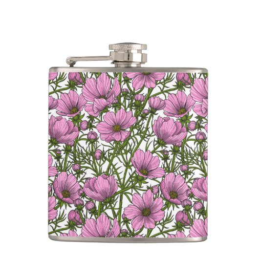 Flasques Fleurs Cosmos roses (Devant)