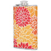 Flasques Fleurs Dahlia, Motif De Fleurs, Dahlia Orange (Gauche)