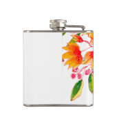 Flasques Fleurs d'aquarelle orange vintage personnalisées   (Dos)