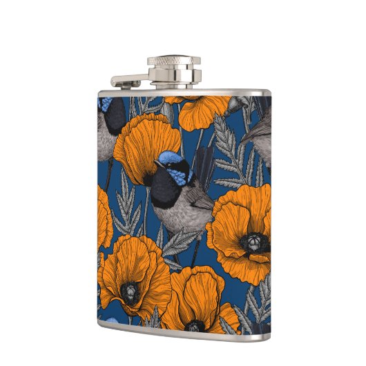 Flasques Fleurs de fleurs et fleurs de pavot orange (Gauche)