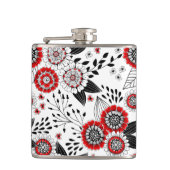 Flasques Fleurs de gribouillis et feuilles en rouge et noir (Devant)