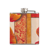 Flasques Fleurs de pavot sur Tan et Arrière - plan orange (Dos)