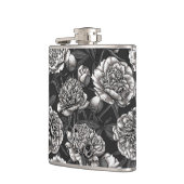 Flasques Fleurs de pivoines blanches sur gris foncé (Gauche)