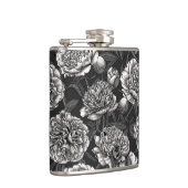 Flasques Fleurs de pivoines blanches sur gris foncé (Droite)