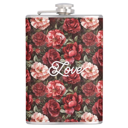 Flasques Fleurs de rose rose rouge (Devant)
