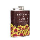 Flasques Fleurs de soleil d'automne rustiques sur Mariage d (Droite)