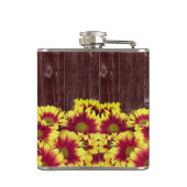 Flasques Fleurs de soleil d'automne rustiques sur Mariage d (Dos)