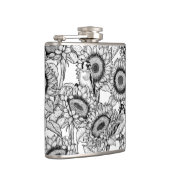 Flasques Fleurs de soleil et ailerons en noir et blanc (Droite)