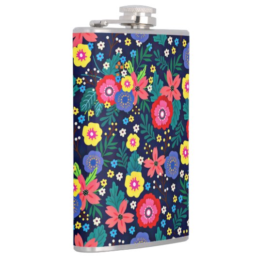 Flasques Fleurs Décoratives Et Feuille Motif-48675 (Droite)