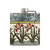 Flasques Fleurs en verre tendu avec bordure en tan (Dos)