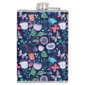 Flasques Fleurs étincelantes exotiques et papillons motif (Dos)