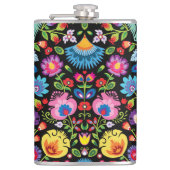 Flasques Fleurs folkloriques Wycinanki noir  (Devant)