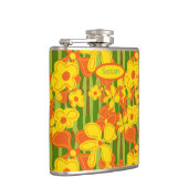 Flasques Fleurs jaunes oranges rétro des années 1970 (Droite)