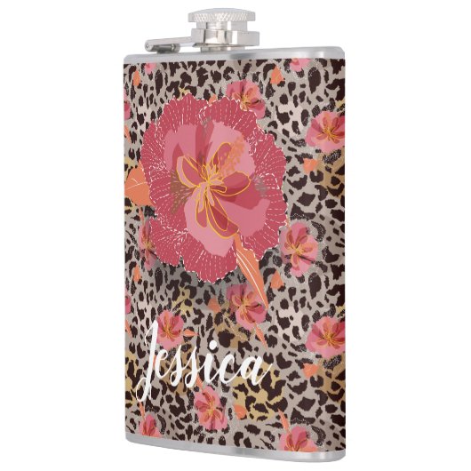 Flasques Fleurs léopard et roses (Gauche)