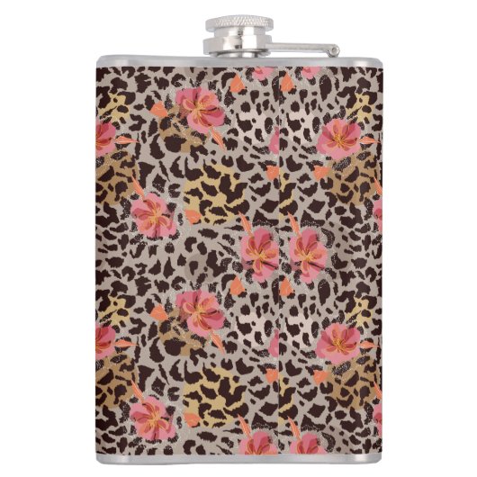 Flasques Fleurs léopard et roses (Dos)