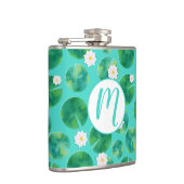 Flasques Fleurs Lys d'Eau Blanche & Motif Lily Pad (Droite)