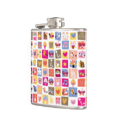 Flasques fleurs mignonnes, oiseaux, motif de carrés de (Gauche)