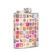 Flasques fleurs mignonnes, oiseaux, motif de carrés de (Droite)