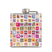 Flasques fleurs mignonnes, oiseaux, motif de carrés de (Dos)