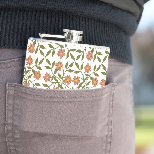 Flasques Fleurs orange, Motif Floral, Verdure, Boho (En situation)