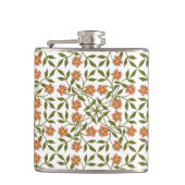 Flasques Fleurs orange, Motif Floral, Verdure, Boho (Devant)