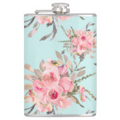 Flasques Fleurs rose pâle sur bleu clair (Devant)