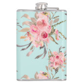 Flasques Fleurs rose pâle sur bleu clair (Dos)