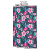 Flasques Fleurs roses avec Feuilles verts Partern-79066 (Gauche)