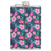 Flasques Fleurs roses avec Feuilles verts Partern-79066 (Devant)