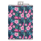 Flasques Fleurs roses avec Feuilles verts Partern-79066 (Dos)