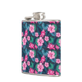 Flasques Fleurs roses avec Feuilles verts Partern-79066 (Gauche)
