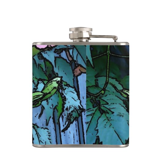 Flasques Fleurs roses conceptuelles et feuille unique (Dos)