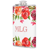 Flasques Fleurs roses rouges orange et Feuilles chic Girly (Gauche)