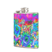 Flasques Fleurs roses violettes bleu boho rétro (Gauche)