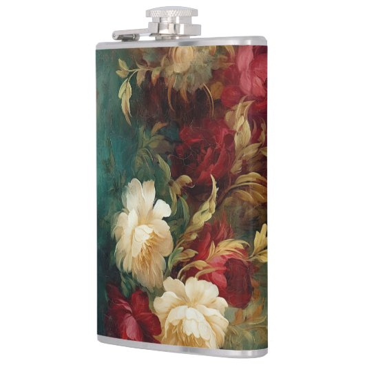 Flasques Fleurs rouges blanches vertes (Gauche)