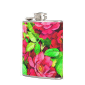 Flasques Fleurs rouges Peinture Feuille verte (Gauche)