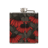 Flasques Fleurs rouges sur marron (Dos)