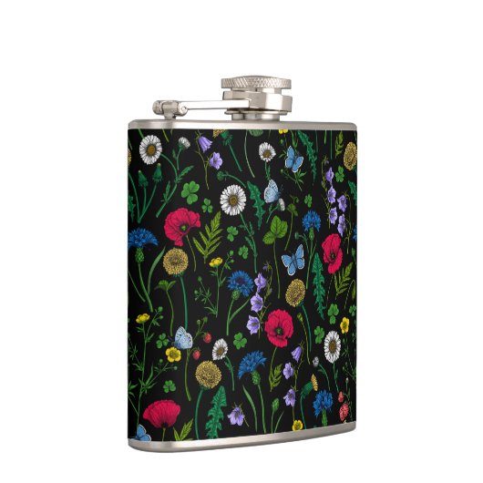 Flasques Fleurs sauvages en noir (Droite)