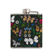 Flasques Fleurs sauvages et papillons sur le noir (Dos)