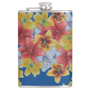 Flasques fleurs uniques, grandes et audacieuses, florales
